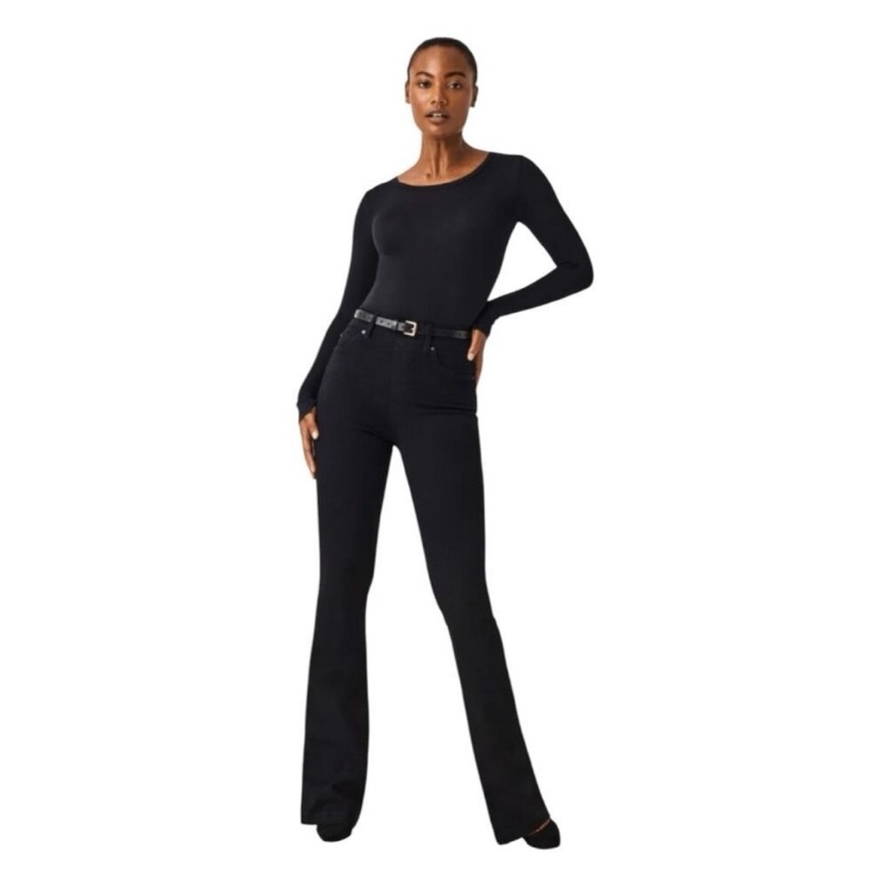 NWOT Spanx Women's Black Flared Jeans - Picture 2 of 7